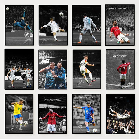 Modern Football Player Portrait Poster